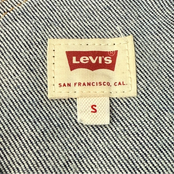 Levis Overalls Womens Small Classic Retro Denim Bib Farmer Workwear Dark Wash - Picture 9 of 10